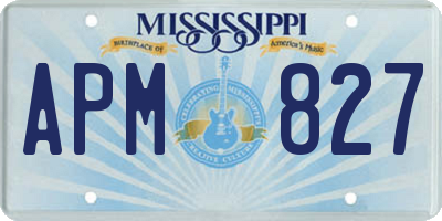 MS license plate APM827