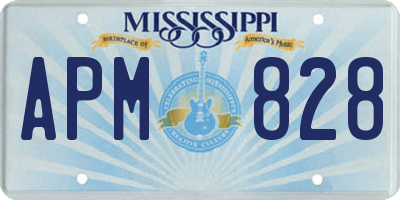 MS license plate APM828