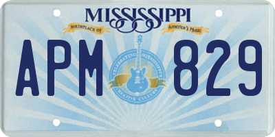MS license plate APM829