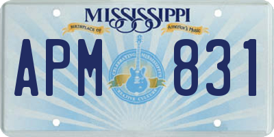 MS license plate APM831