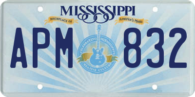 MS license plate APM832
