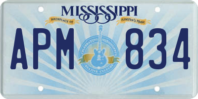 MS license plate APM834