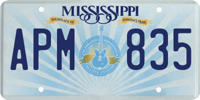 MS license plate APM835