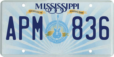 MS license plate APM836