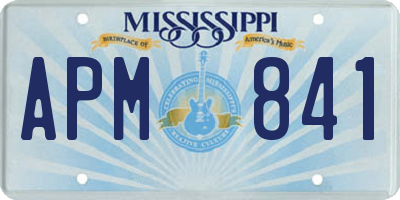 MS license plate APM841