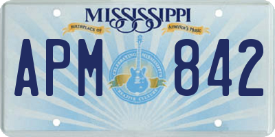 MS license plate APM842