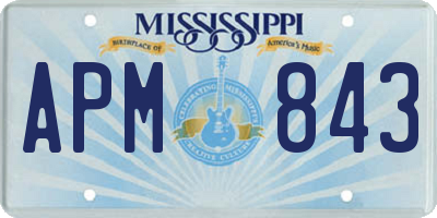 MS license plate APM843