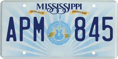 MS license plate APM845