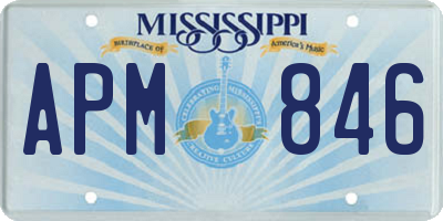 MS license plate APM846