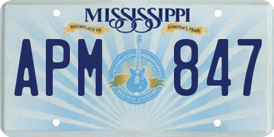 MS license plate APM847