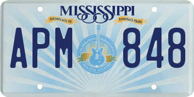 MS license plate APM848