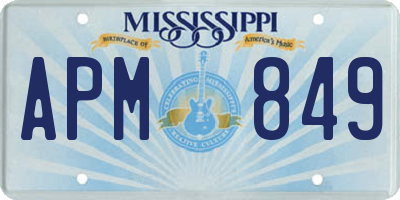 MS license plate APM849