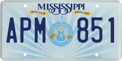 MS license plate APM851