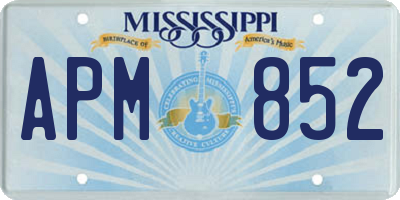 MS license plate APM852