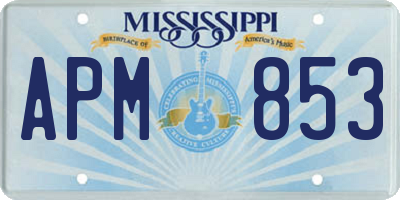 MS license plate APM853