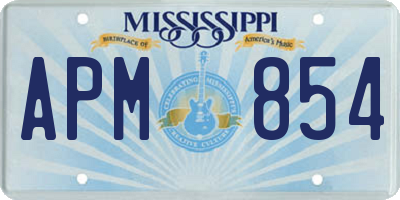 MS license plate APM854