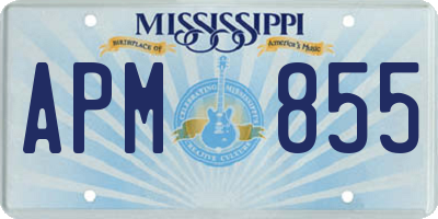 MS license plate APM855