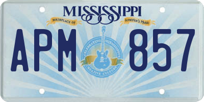 MS license plate APM857