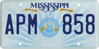 MS license plate APM858
