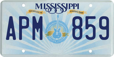 MS license plate APM859