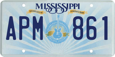 MS license plate APM861