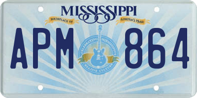 MS license plate APM864