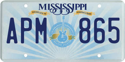 MS license plate APM865