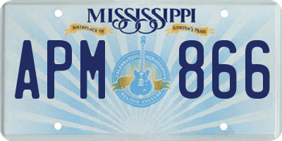 MS license plate APM866