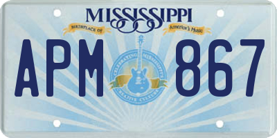 MS license plate APM867