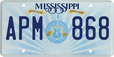 MS license plate APM868