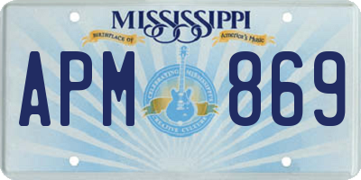 MS license plate APM869