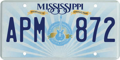 MS license plate APM872