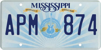 MS license plate APM874