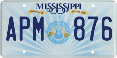 MS license plate APM876