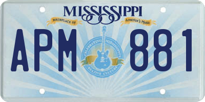 MS license plate APM881