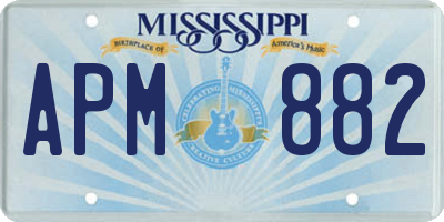 MS license plate APM882