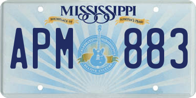 MS license plate APM883