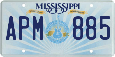 MS license plate APM885