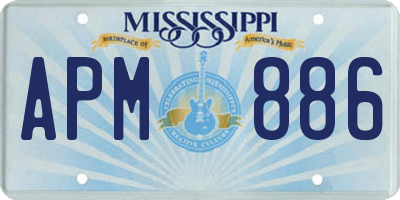 MS license plate APM886
