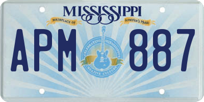 MS license plate APM887