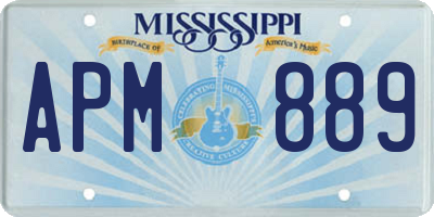 MS license plate APM889