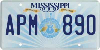 MS license plate APM890
