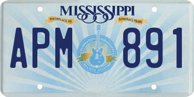 MS license plate APM891