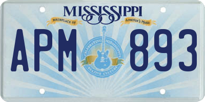MS license plate APM893