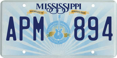 MS license plate APM894