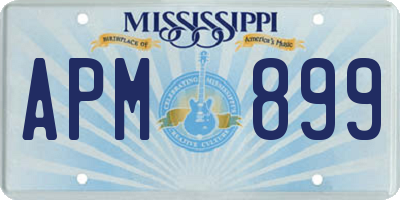 MS license plate APM899