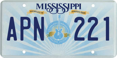 MS license plate APN221