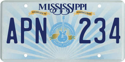 MS license plate APN234