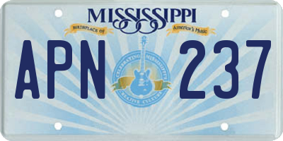 MS license plate APN237