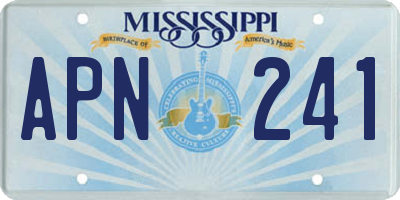 MS license plate APN241